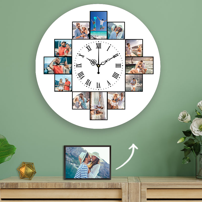 12pcs Photo Round Wall Clock Personalized Clock