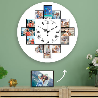 12pcs Photo Round Wall Clock Personalized Clock