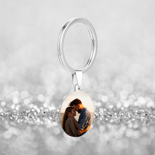 Load image into Gallery viewer, Round Tag Photo Key Chain With Engraving Stainless Steel
