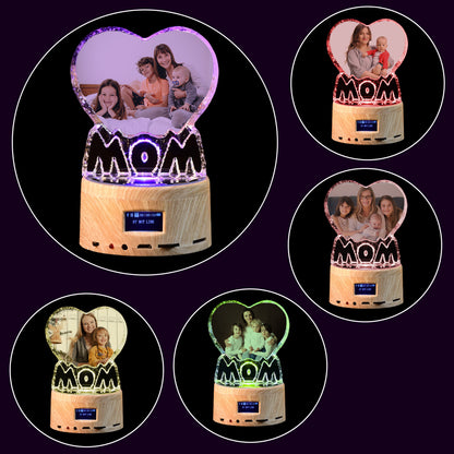 Custom Photo Mother's Day Colorful Night Light with Bluetooth Music Player