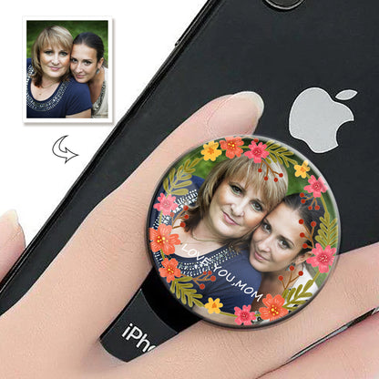 Custom Photo Phone Grip, Text Gift, Personalized Phone Holder, Unique Keepsake