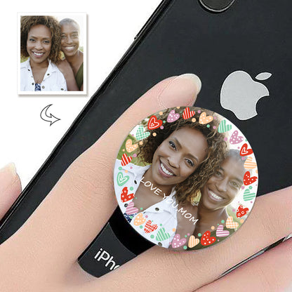 Custom Photo Phone Grip, Text Gift, Personalized Phone Holder, Unique Keepsake