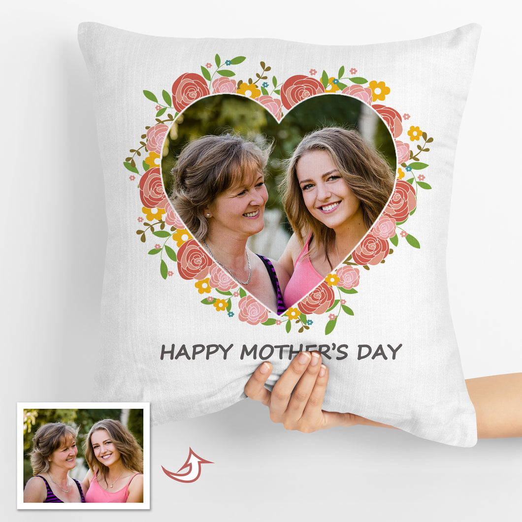 Custom Throw Pillows, Flower Design, Upload your Own Photo and Texts