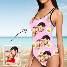 Load image into Gallery viewer, Custom Photo Swimwear Pink Heart Women&#39;s Slip One Piece Swimsuit
