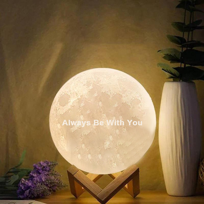 Touch 7 Colors - CustomText Moon Lamp 3D Light Rechargeable