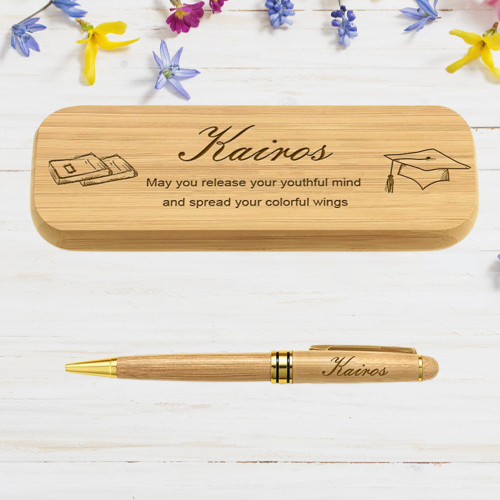 Personalized Wood Pen Set - Engraved Pen Set With Wooden Box Gift For Friend
