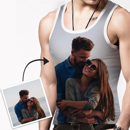 Men's Custom Photo Tank Tops: Design Your Own Double-Sided Tank Top for Summer