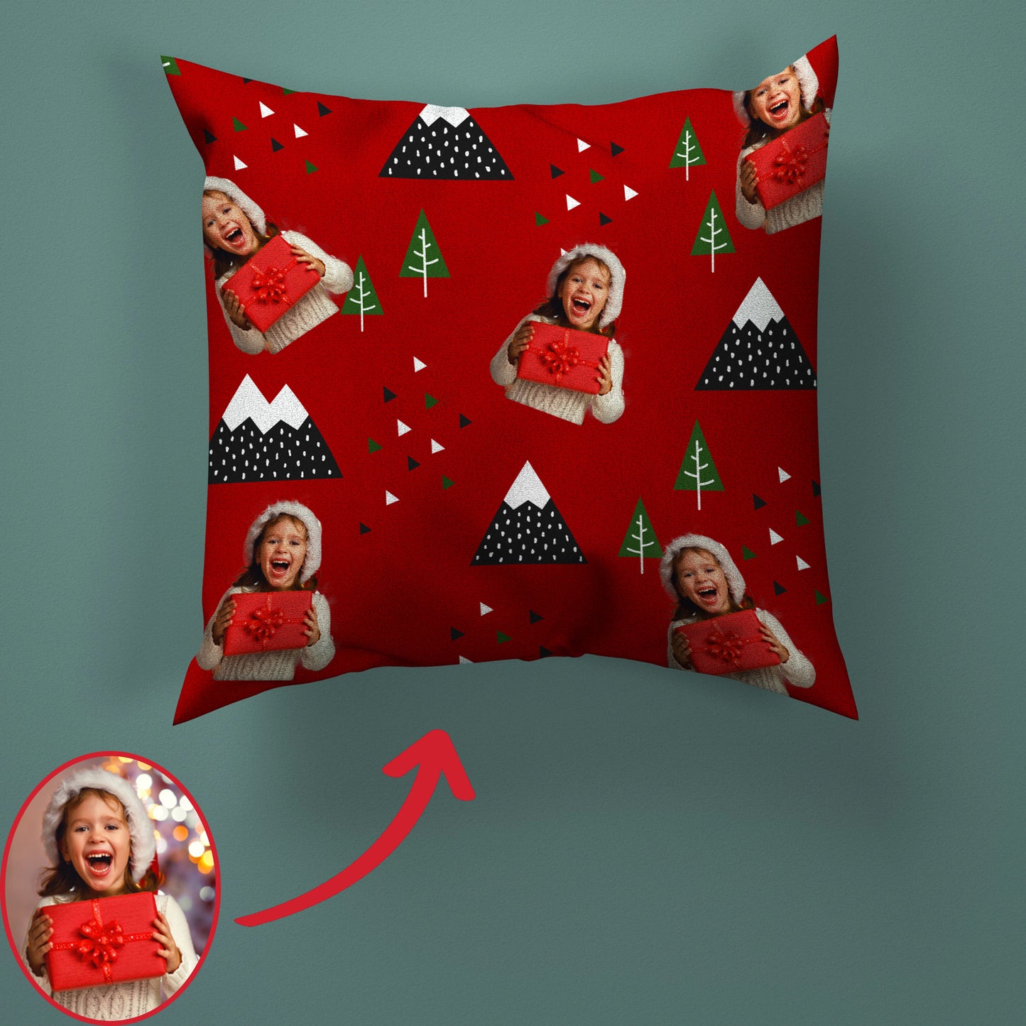 Christmas Personalized Pillow With Photo Custom Throw Pillows Christmas Gift