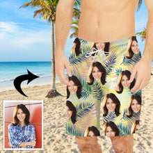Load image into Gallery viewer, Custom Face I Love You  Men&#39;s Beach Shorts
