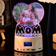 Load image into Gallery viewer, Custom Photo Mother&#39;s Day Colorful Night Light with Bluetooth Music Player
