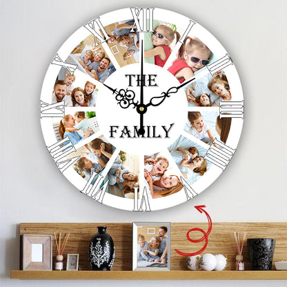 12pcs Photo Round Wall Clock Personalized Clock for Family and Girl