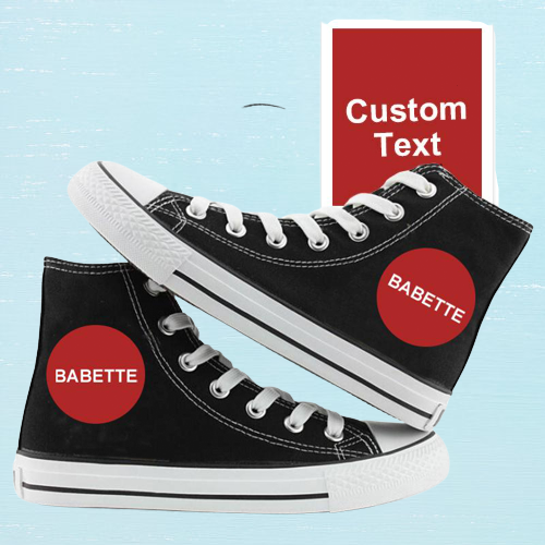 Custom Canvas Shoes, Engraved Canvas Shoes High Waist