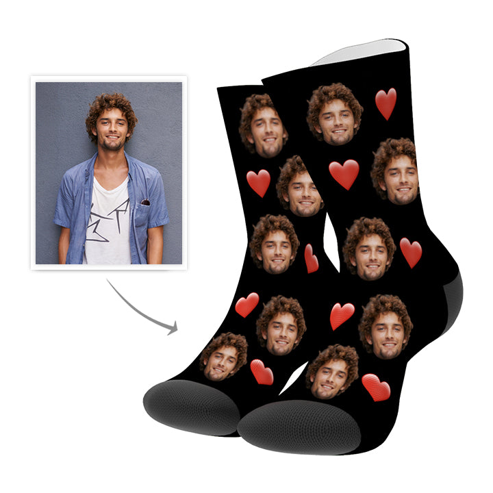 Photo Custom Heart Socks