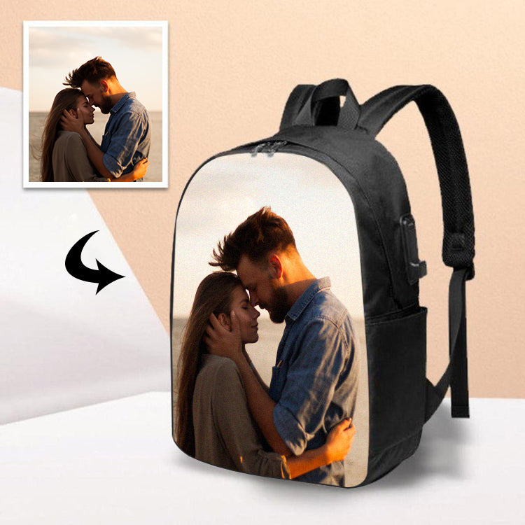 Custom Photo Backpack With USB Interface