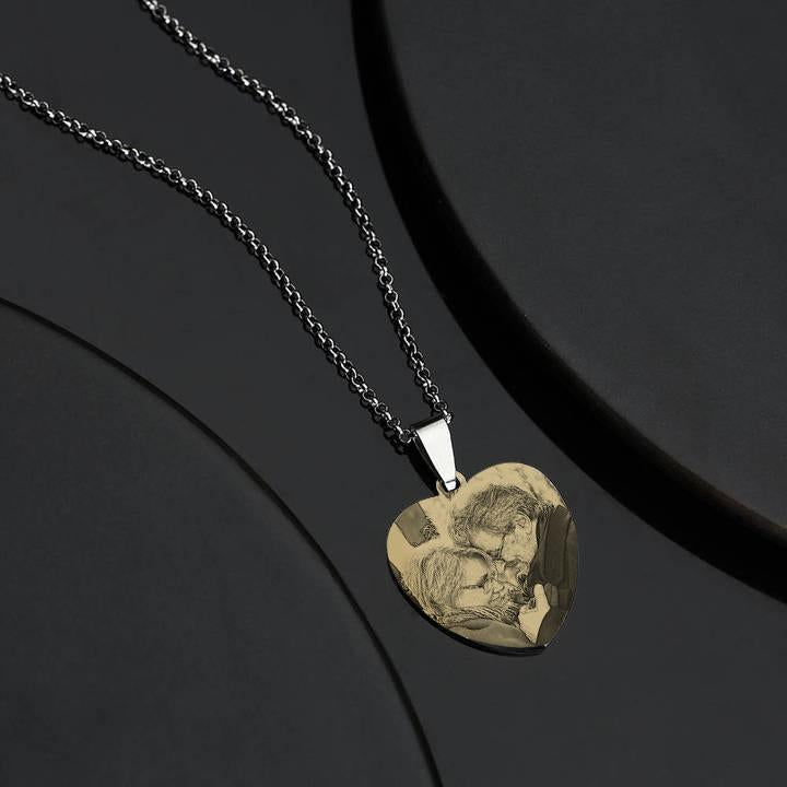 Women's Printing Photo Locket Heart Necklace - faceonboxer