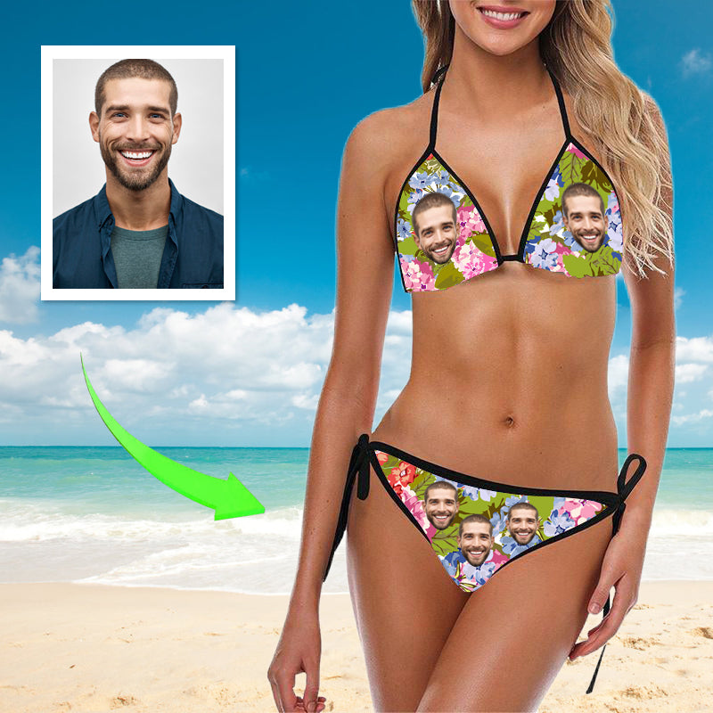 Custom Boyfriend Face Swimwear Pineapple Personalized Bikini