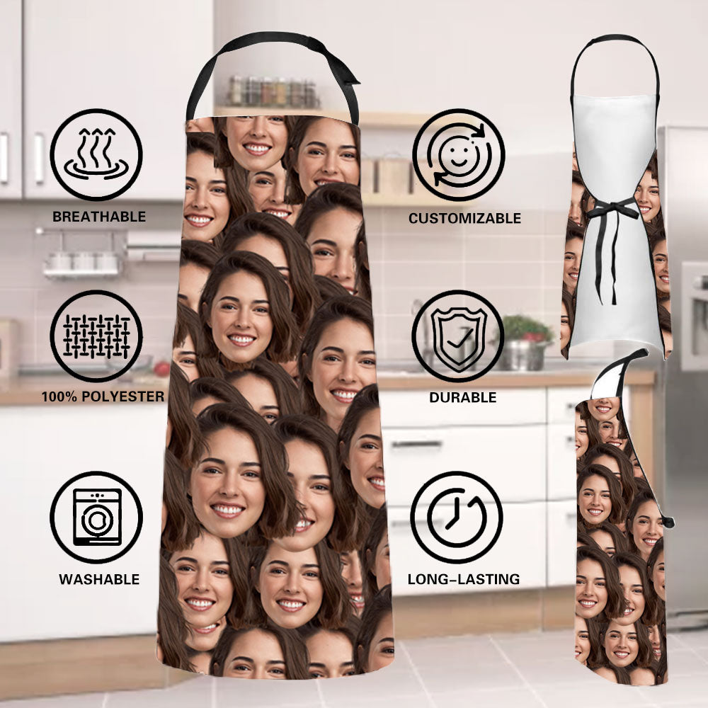 Custom Kitchen Cooking Apron with Your Photo Mash Faces