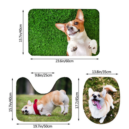 Personalized Photo Bathroom Rug Set - Non-Slip Toilet Mat & Lid Cover