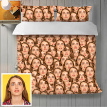 Load image into Gallery viewer, Custom Cotton Bedding Set with Photo (Quilt Cover+2 Pillow Covers)
