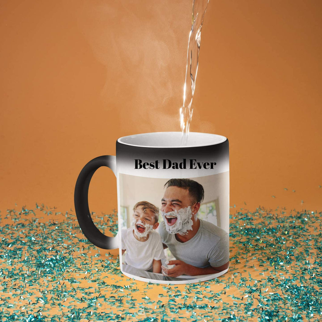 Personalized Custom Photo With Text Mugs Magic Heat Color Changing Cups