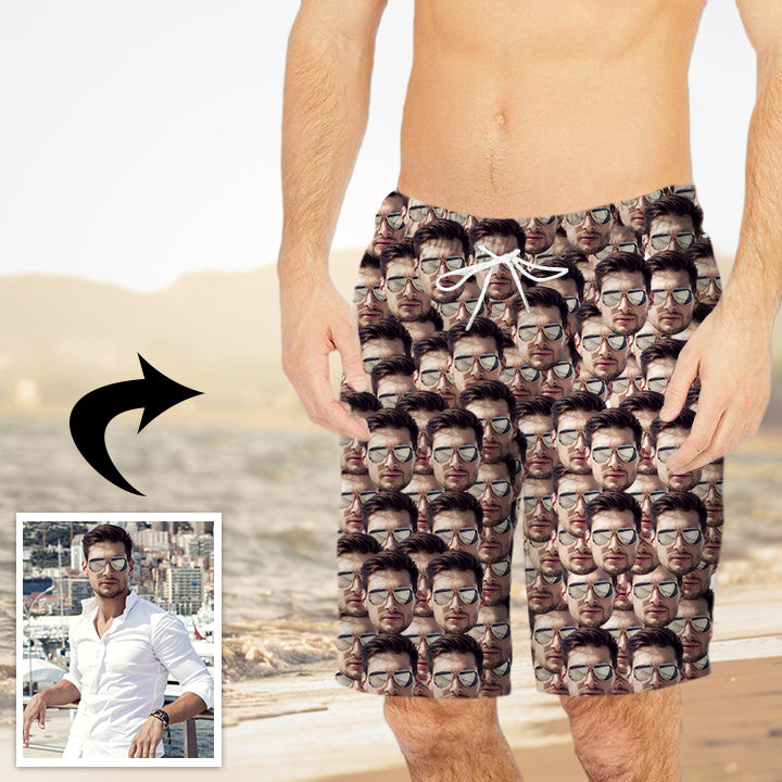 Custom Face Photo Summer Men's Beach Shorts