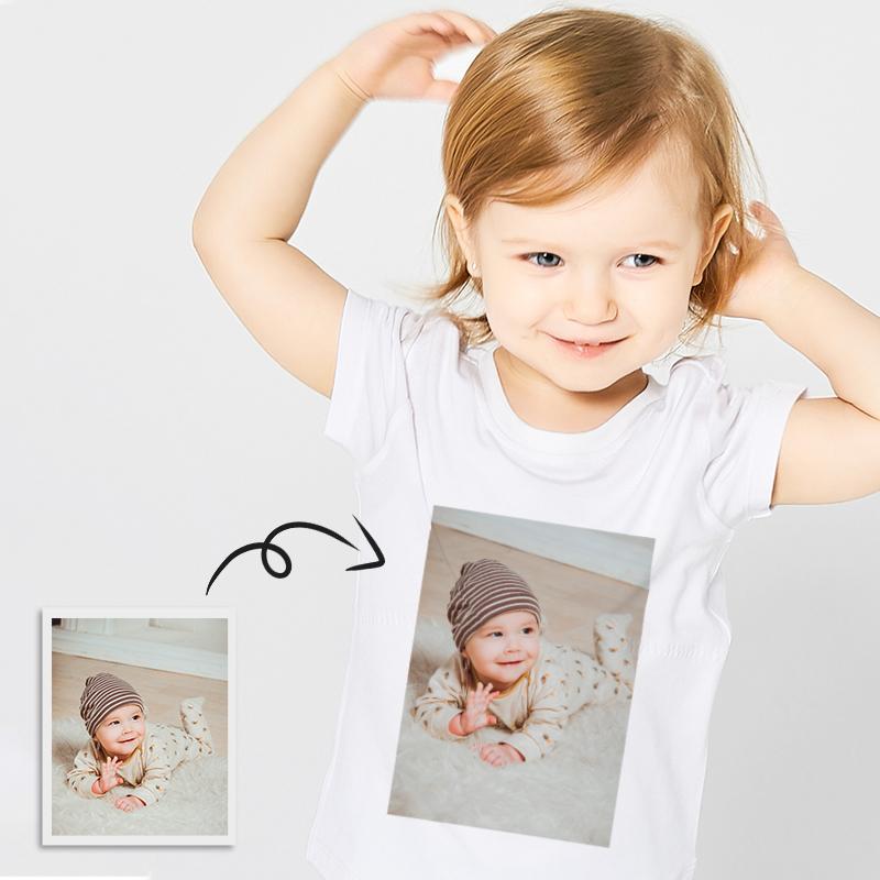 Kids’ Custom Cotton T-Shirts: Unisex, Ages 2-8, Double-Sided Photo Print