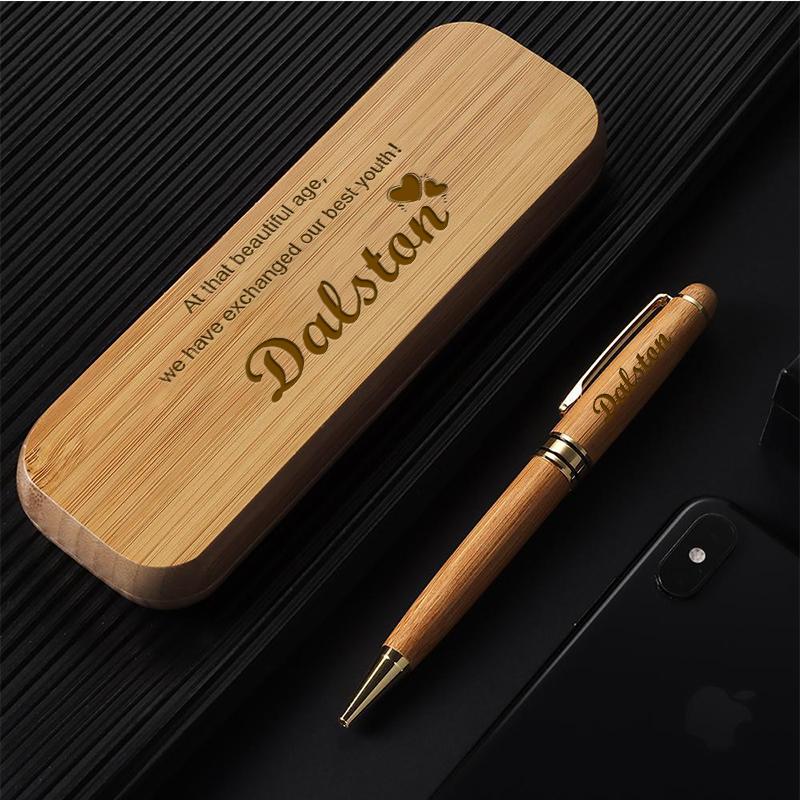 Personalized Wood Pen Set Engraved With Wooden Box Gift For Her/Him