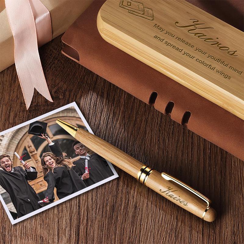 Personalized Wood Pen Set - Engraved Pen Set With Wooden Box Gift For Friend