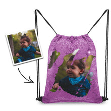 Load image into Gallery viewer, Personalized Sequins Backpack with Photo of Family

