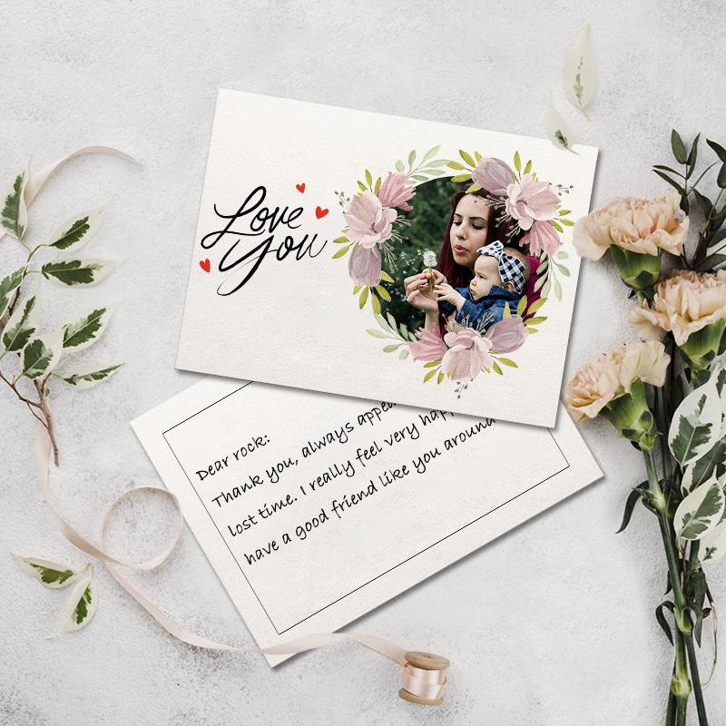 Custom Text and Photo Greeting Card Personalized Message Card | Photo ...