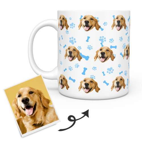 Personalized Mug With Dog Photo - Custom Pet Face Coffee Mugs - faceonboxer