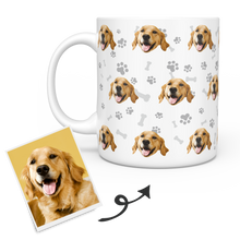 Load image into Gallery viewer, Personalized Mug With Dog Photo - Custom Pet Face Coffee Mugs - faceonboxer
