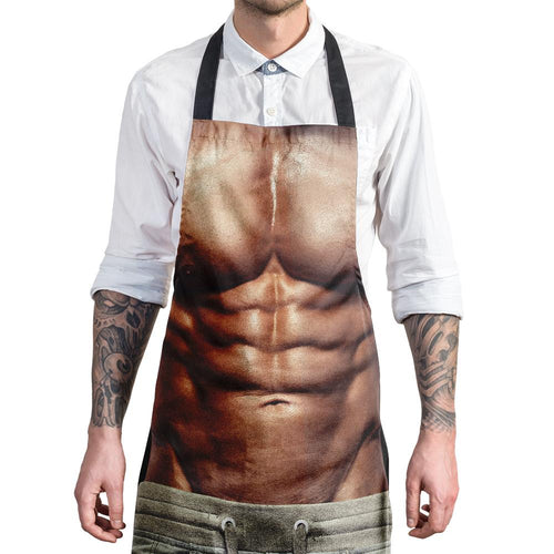 Funny and Sexy Muscle Man Kitchen Cooking Apron - faceonboxer