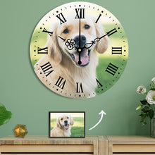 Load image into Gallery viewer, Custom Photo Wall Clock Round Clock with Pet Photo for Home Keepsake Gift
