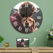 Load image into Gallery viewer, Custom Photo Wall Clock Round Clock with Pet Photo for Home Keepsake Gift
