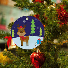 Load image into Gallery viewer, Christmas Ornament Round Ceramic Decoration Duplex Printing Diameter 2.95’’
