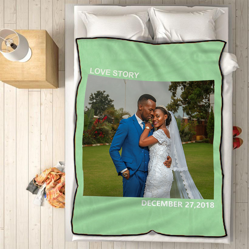 Custom Couple Photo Blankets Personalized Photo Memorial Blankets