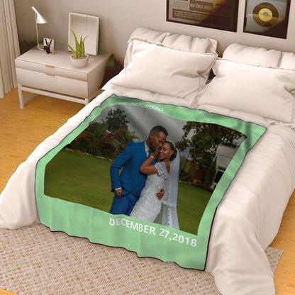 Custom Couple Photo Blankets Personalized Photo Memorial Blankets