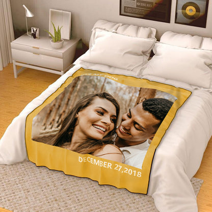 Custom Couple Photo Blankets Personalized Photo Memorial Blankets