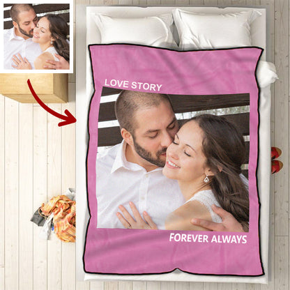 Custom Couple Photo Blankets Personalized Photo Memorial Blankets