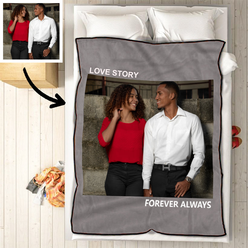 Custom Couple Photo Blankets Personalized Photo Memorial Blankets