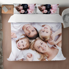 Load image into Gallery viewer, Custom Cotton Bedding Set with Photo Personalized Quilt Cover Sets
