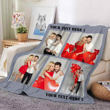 Load image into Gallery viewer, Custom Photo Blankets Collage 1-4 Photo Personalized Memorial Blankets
