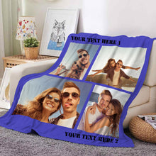 Load image into Gallery viewer, Custom Photo Blankets Collage 1-4 Photo Personalized Memorial Blankets
