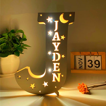 Custom Led Light Wooden 26 Letter Wall Lamp for Home Decoration