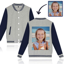Load image into Gallery viewer, Custom Photo Baseball Jacket Sportswear Black Most Practical Gifts
