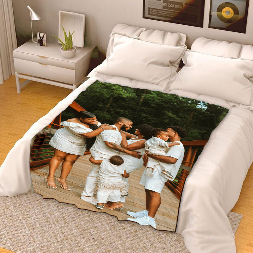 Custom Family Photo Blankets Personalized Photo Memorial Blankets