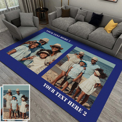 Custom Photo Flannel Carpet, Extra Soft Anti-Slip Floor Mats Collage 1-4 Photos