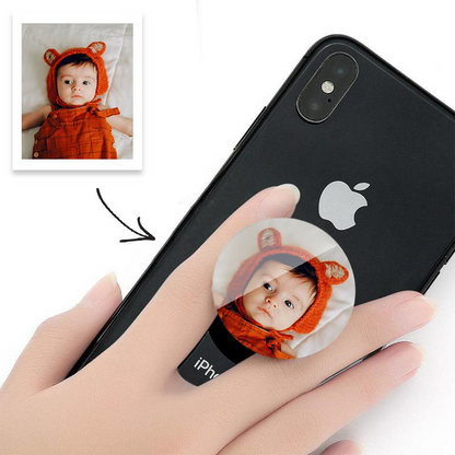 Personalized Baby Photo Phone Grip, Custom Mobile Holder with Your Image