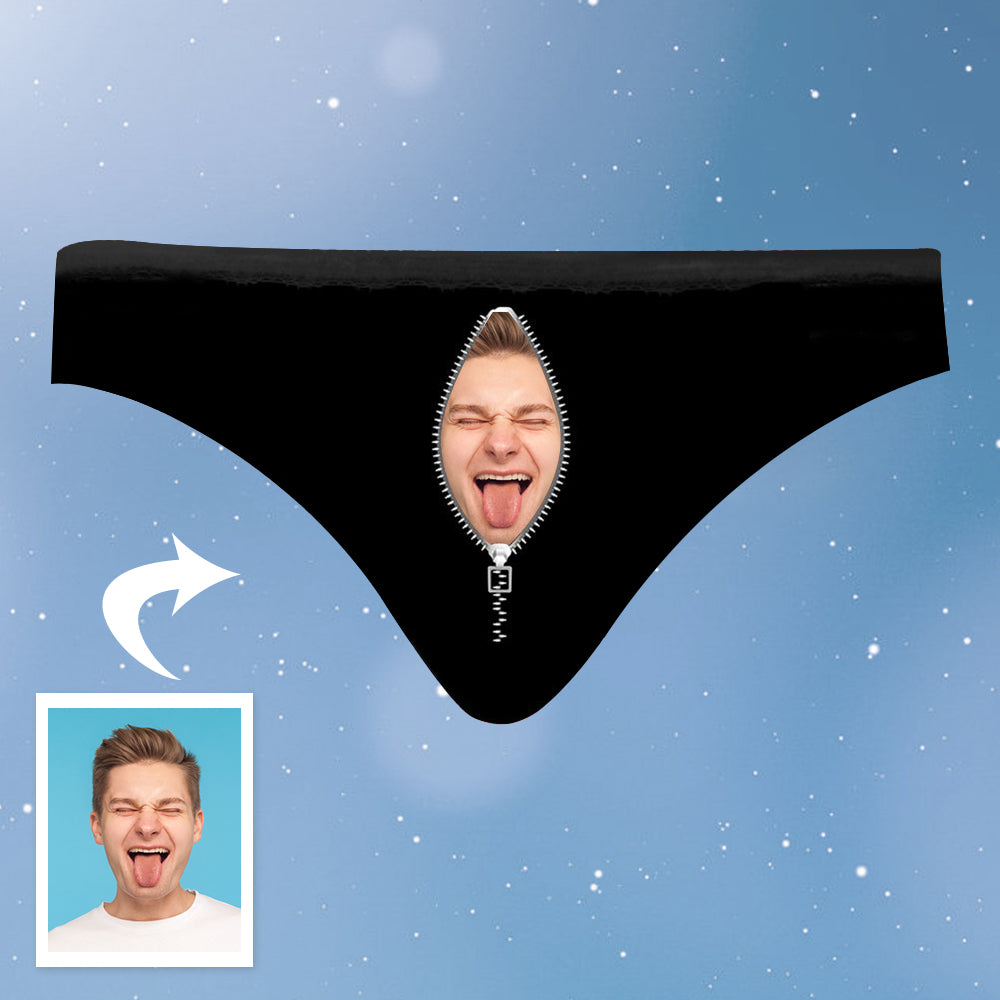 Custom Womens Zipper Face Panties with Boyfriend face